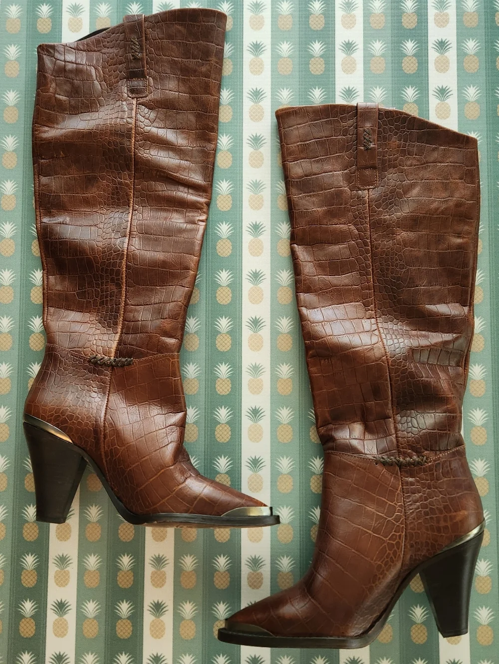 Free People Stevie Boot in Brown Croc - Picture 2 of 8